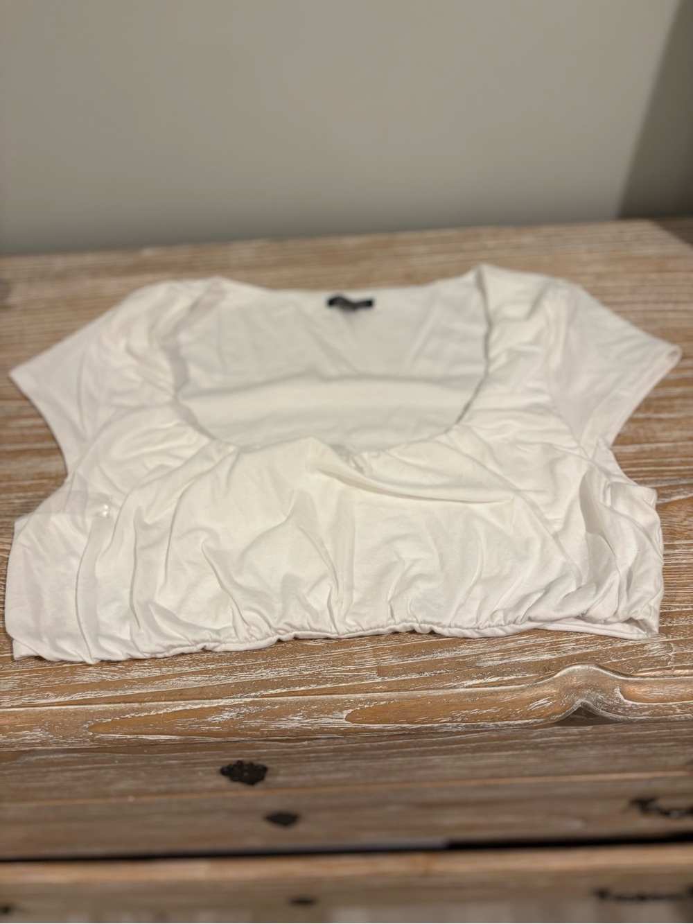 wild fable Cream Gathered Scoop Crop Top